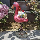 Gnome Garden Statue Funny Gnome Reclining on Flamingo Dwarf Figurines Resin Garden Gnomes Fall Decorations Outdoor for Patio Yard Lawn Porch Housewarming Ornament Gift by CozyNest Decor