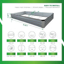 GARDMAX 8x4x1FT Galvanized Raised Garden Bed Kit, Metal Planter Boxes Outdoor with Easy Assembly, Large Garden Bed for Vegetables, Fruits, Flower, Herbs Rectangle Silver by CozyNest Decor