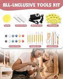 Mini Pottery Wheel Kit - 6" Pottery Wheel for Kids, Teens & Adults Beginners, 2 Lb Air Dry Clay & 18PCS Clay Tools Included, Crafts for Home DIY, Ceramic Work & Art Creatio by TinyTreasures Baby Boutique