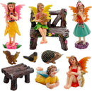 Fairies Set of 10 Pcs Miniature Garden Figurines - Outdoor Decor Art for Fall Winter, Outdoor Statue for Patio, Lawn, Yard Decoration by CozyNest Decor