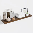 48 Inch Floating Shelves for Wall - 10 Inch Deep Fireplace Mantel Shelf - Wood Floating Shelves for Wall - Large Storage Shelves Wall Mount for Living Room & Bedroom - Rustic Brown - Set of 1 by CozyNest Decor