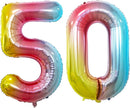 GOER Number 50 Balloons for 50th Birthday Party Decorations,42 Inch Jumbo Foil Helium Balloons for 50th Anniversary (Rainbow) by TinyTreasures Baby Boutique