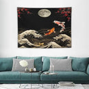Houselerax Koi Fish Tapestry, Japanese Style Yin Yang Big Wave Cherry Blossom Tapestries Wall Hanging for Bedroom Living Room Office Decor 40"x30" by CozyNest Decor