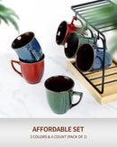 Ceramic Mugs 14 Oz,Mugs Set for Men Women, Ceramic Mugs Set with Large Handle for Coffee Tea Milk Cocoa, Coffee Cups Set of 6 Gift for Dad Mom,Easy to Clean & Hold, Microwave Safe. by CozyNest Decor
