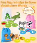 Alphabet Learning Toys for Toddlers, Word Work Small Group Set with 104 Phonics Flash Cards and 26 Animal Figurines, Fun Education Classroom Supplies Alphabet Sounds Teaching Games for Kids by TinyTreasures Baby Boutique