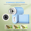 1000X Handheld Microscope for Kids, 4K 2.0" Screen Mini Pocket Microscope with 6 Adjustable LED Lights, Edu Science Birthday Gifts for Kids Ages 8-12, 32G SD Card Included - Blue by TinyTreasures Baby Boutique