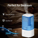 Cool Mist Humidifiers for Bedroom, 2.0L Small Humidifier for Baby and Plant, Last Up to 10H on Max Mist Setting, Auto Shut-Off, Auto-Off Indicator, 360° Nozzle by TinyTreasures Baby Boutique