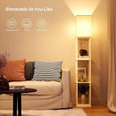 SUNMORY Shelf Floor Lamp with 3-Way Dimmable LED Bulb, Modern Square Standing Lamp with Shelves and White Shade, Corner Display Bookshelf Lamp for Living Room and Bedroom(White) by CozyNest Decor