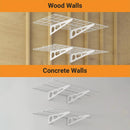 2x4 ft Garage Shelving, 2-Pack Wall-Mounted Shelves for Garage, Kitchen, Pantry Storage, 400 lbs Total Load Capacity Wall Shelving, White by GreenHaven Gardens