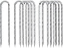 Rebar-Stakes-12-Inch, Ground Stakes Heavy Duty U-Hook Galvanized Anti-Rust Ground Anchors for Camping Tent Trampoline Accessories Dog Fence Chicken Coop Deer Fence 10pcs by CozyNest Decor