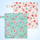 2pcs Cloth Diaper Wet Dry Bags, Waterproof Reusable Wet Bag with 2 Zipper Pockets & Handle, Washable Laundry Bags for Baby Adult Clothes Travel Beach Pool Daycare Yoga Gym Exercise Swimsuits, by TinyTreasures Baby Boutique
