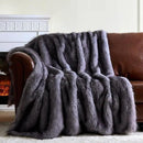 Fluffy Faux Fur Throw Blanket – Super Soft Warm Thick Plush Blanket for Bed, Couch & Office, Cozy Fuzzy Throw with Flannel Backing,60"x80", Grey by CozyNest Decor