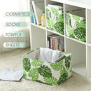 Storage Cubes, Storage Bins Baskets for Organizing 4 Pack for Organizing Toys, Clothes, Closet Baskets with Rope Handles for Nursery Home(White and Green,15.7"L×11.8"W×8.2"H) by CozyNest Decor