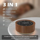 White Noise Sound Machine Alarm Clock 7 Color Night Light Sound Machine for Adult/Baby 20 Soothing Sound 31 Level Volume 6 Level Screen Brightness 5 Timer Set Memory Function Touch Control Wood Grain by CozyNest Decor