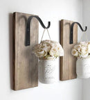 Mkono 4 Pack Iron Wall Hooks for Hanging Plant Lanterns, Plant Hanger Fence Metal Bracket for Bird Feeders, Wind Chimes, Mason Jar Sconces, Light Outdoor Indoor Rustic Home Decor, 6 Inch by GreenHaven Gardens