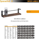 SpaceAid Spice Rack with 24 Spice Jars, 386 Spice Labels, Chalk Marker and Funnel, Wood Hanging Seasoning Shelf for Cabinet Door or Wall Mount (4 Pack) by CozyNest Decor