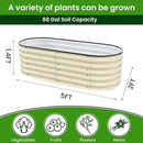 Raised Garden Bed 5x2x1.4 Ft Planter Box Outdoor with Rubber Edge Zinc-Aluminum-Magnesium Stainless Steel Durable Metal Garden Beds Kit for Vegetables, Flowers, Herbs and Succulents, Ivory by GreenHaven Gardens