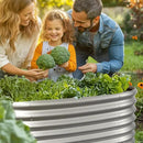 4x2x2ft Oval Galvanized Raised Garden Bed Kits Outdoor Large Metal Modular Planter Box 9-in-1 Raised Beds for Gardening,Vegetables,Fruits,Flowers & Herbs (Silver) by GreenHaven Gardens