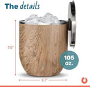 SNOWFOX Plus, Premium Vacuum Insulated Stainless Steel Ice Bucket with Lid/Scoop,Home Bar Accessories,Elegant Bartending Ice Bucket for Parties,Beautiful Outdoor Entertaining Supplies,3L,Natural Teak by CozyNest Decor