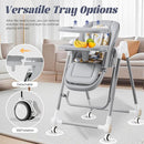 Multi Functional All in 1 Baby High Chair Swings for Infants Foldable Rocking 8 Level Height Adjustment Eco Friendly Washable PU Cushion Ultimate Baby Feeding Chair (Gray) by TinyTreasures Baby Boutique