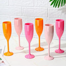 XUWAIDSGN Acrylic Champagne Flutes Toasting Glasses Unbreakable Mimosa Bar Reusable Wine Glasses Vintage Champagne Flutes Stemmed Drinking Cups 5.4 OZ for Christmas Birthday (10, Orange) by CozyNest Decor