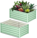 Large Outdoor Planter Boxes Kit Set of 2, 6x3x1.5ft Galvanized Raised Bed Planter with Open-Ended Base Design, Elevated for Outdoor Plants, Durable Raised Bed for Gardening,Green by CozyNest Decor