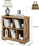 Farmhouse 5 Cube Bookshelf, Storage Organizer Bookcase, Kids Toy Storage Cabinet, Small Bookshelves Storage Organizer Shelf, Wood Display Cabinet Book Shelves for Bedroom,Living Room,Natural Oak by CozyNest Decor