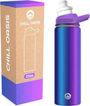 Chill Oasis Water Bottle | Compatible With Popular Flavor Cartridges | BPA Free, Leak Proof, Double-Walled Vacuum Insulated Stainless Steel, and Dishwasher Safe | Cold for 24 Hours (Aura, 22oz) by CozyNest Decor