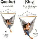 LA SIESTA® - XL King Domingo Hammock Swing Chair & CasaMount - Weather & Tear Resistant Hanging Chair - Outdoor Indoor Hammock Chair w/Suspension Kit for Walls Ceilings Square Beams - Almond by GreenHaven Gardens