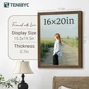 16x20 Picture Frame Set of 3 - Brown Woodgrain, Wood Poster Frame, HD Tempered Glass, Wall Gallery Hanging by CozyNest Decor