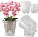 Cdd's Path 5-Pack 6 Inch Self Watering Pots Set with Holes for Indoor/Outdoor Plants,Planter Pot with Watering Hole/Reservior and Air Pipes,Clear by GreenHaven Gardens