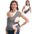 Momcozy Portable Baby Carrier – Compact & Lightweight, Adjustable for Travel, Fold & Go Convenient Storage Hip Pouch, Wide Shoulder Straps, Soft Skin-Friendly Fabric, for Babies 12–35 lbs (Grey) by TinyTreasures Baby Boutique