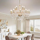 Modern Elegant 15 Lights K9 Crystal Glass Chandelier Golden Pendant Ceiling Lighting European Style for Dining Living Room Bedroom Transparent,15 E12 Bulbs Required by CozyNest Decor
