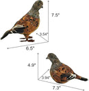 naturevibe 7.5 Inches Feathered Quail Set of 2 Fall Decorations,Artificial Woodland Animals Fall Figurines with Natural Feather as Centerpiece Table Decorations or Autumn Harvest Decor by CozyNest Decor