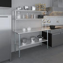 AmGood Double OverShelf Stainless Steel NSF - Many (60" Long x 14" Deep) by CozyNest Decor