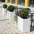 Galvanized Steel Metallic Heavy Planter for Outdoor Plants Metal Outdoor Planter Spliced Flower Box with Partitions for Outside,Indoor,Garden (White, 30 * 12 * 24) by CozyNest Decor