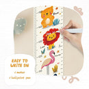 Personalized Name Growth Chart Wall Decor for Kids – Canvas Removable Height Chart Measuring Ruler 59" x 7.9" （Animals） by TinyTreasures Baby Boutique
