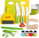 Kids Kitchen Knife Set, 15 Pcs BPA Free Montessori Kitchen Tools for Toddlers' Real Cooking, Include Knives, Crinkle and Sandwich Cutters, Peeler, Cutting Boards, Cleaning Tools for 3+ Birthday Gift by TinyTreasures Baby Boutique