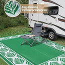 8x10 Patio Waterproof Outdoor Rug Outrside Camping Carpet RV Area Rug Reversible Green Rugs for Deck Entryance Porch Picnic Balcony Beach by GreenHaven Gardens