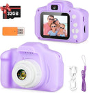 Kids Camera, HD Digital Video Camera, Childrens Toys for 3 4 5 6 7 8 9 Year Old Boys/Girls, Selfie Camera for Kids, Christmas Birthday Gifts with 32GB SD Card (Purple) by TinyTreasures Baby Boutique