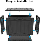 45 Gallon Outdoor Storage Box Waterproof Lockable Resin Deck Box Large, Patio Storage Bin for Pool Accessories Cushion Furniture, Garden Tools, UV-Resistant Outside Delivery Black by GreenHaven Gardens