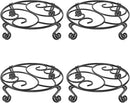 Yimobra Metal Plant Stand for Flower Pot 4 Pack Heavy Duty Potted Holder Indoor Outdoor Rustproof Iron Garden Container Round Supports Rack for Planter (4PC Black 10.24 x 2.36 IN) by GreenHaven Gardens
