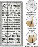 1 Corinthians 13:4-8 Inspirational Hanging Wood Decor Sign, Printed Wood Sign, Love is Patient, Love is Kind Quote, Hanging Bible Verses Woods Wall Signs, Rustic Home Decor Signs, Christian Gift J1 by CozyNest Decor