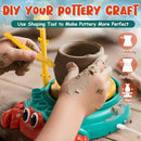 Lehoo Castle Pottery Wheel for Kids, Complete Pottery Arts and Crafts for Kids Ages 8-12 with Air Dry Clay Painting Kit Sculpting Tools, Art Supplies for Girls Boy Birthday Gift for Ages 6+ by TinyTreasures Baby Boutique