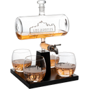 Wine & Whiskey Decanter Set 1100ml with 4 Whiskey Glasses