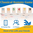 Premium Rummy Cube Game Set 6 Colors with 6 Wooden Holders and 162 Rummy Tiles, Travel Family Board Game for Adults and Kids by TinyTreasures Baby Boutique