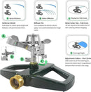 Impact Sprinklers for Yard with Metal Base, Heavy Duty Zinc Alloy Water Sprinkler for Lawn, Automatic 360° Roating for Large Lawn and Garden, Coverage up to 5,800 Sq.Ft, Silver by GreenHaven Gardens