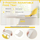 BABY JOY Convertible Baby High Chair, 3 in 1 Wooden Highchair/Booster/Chair with Removable Tray, Adjustable Legs, 5-Point Harness, PU Cushion and Footrest for Baby, Infants, Toddlers (Yellow) by TinyTreasures Baby Boutique