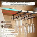 LINFIDITE Wine Glass Holder 2PCS Stemware Rack Hanger Under Cabinet Wine Glass Rack Kitchen Hanging Storage Rack Organizer,Black by CozyNest Decor
