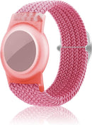 Kids Bracelet Compatible with AirTag, GPS Kid Tracker Holder Braided Wristband for Apple Air Tag, 2022 Upgraded Nylon Adjustable Anti Lost Airtag Watch Band for Kids Children Elders (pink) by TinyTreasures Baby Boutique